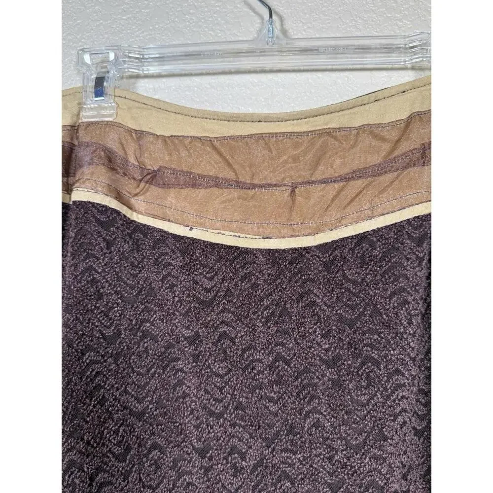 90s FORWEAR New York Brown Long Skirt Size 8 Boho Fairy Core Whimsy Unique Goth